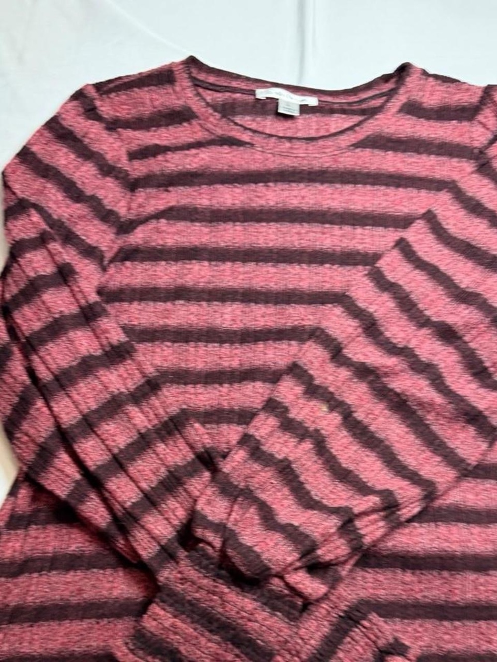JohnPaulRichard Pink & Brown Striped Crewneck Sweater